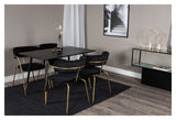 Dipp Dining table, Black veneer with brass, 120x85