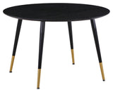 Dipp Dining table, Black Veneer with brass, Ø115