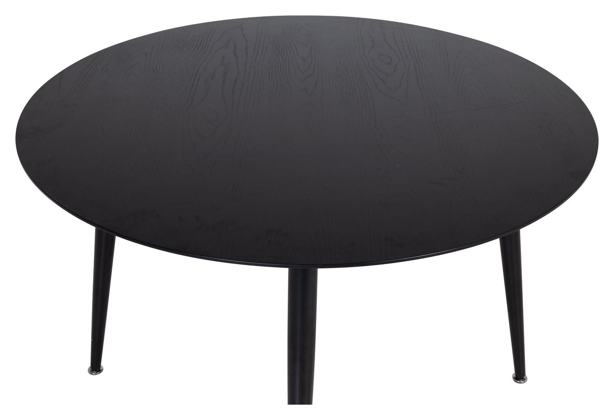 Dipp Dining table, Black veneer, Ø115