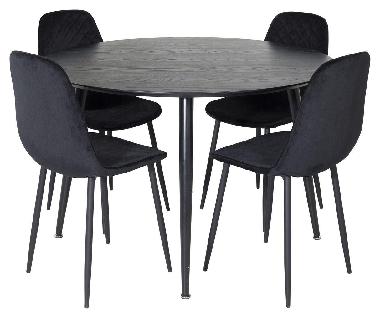 Dipp Dining table, Black veneer, Ø115