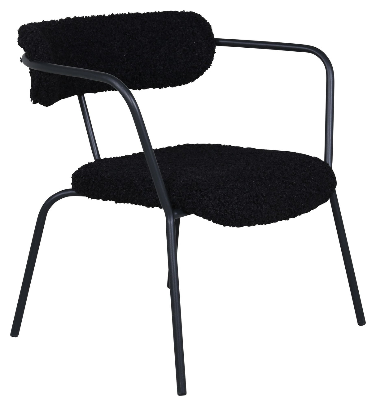 Duffy Lounge Chair, Black Teddy