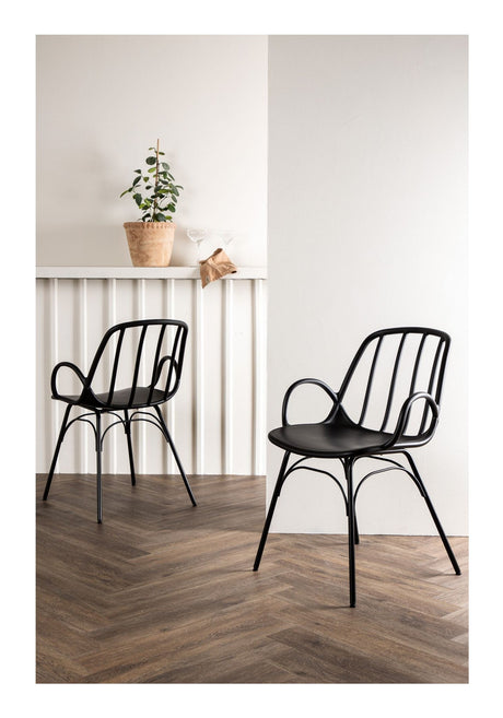 Dyrön Dining chair, Plastic, Black