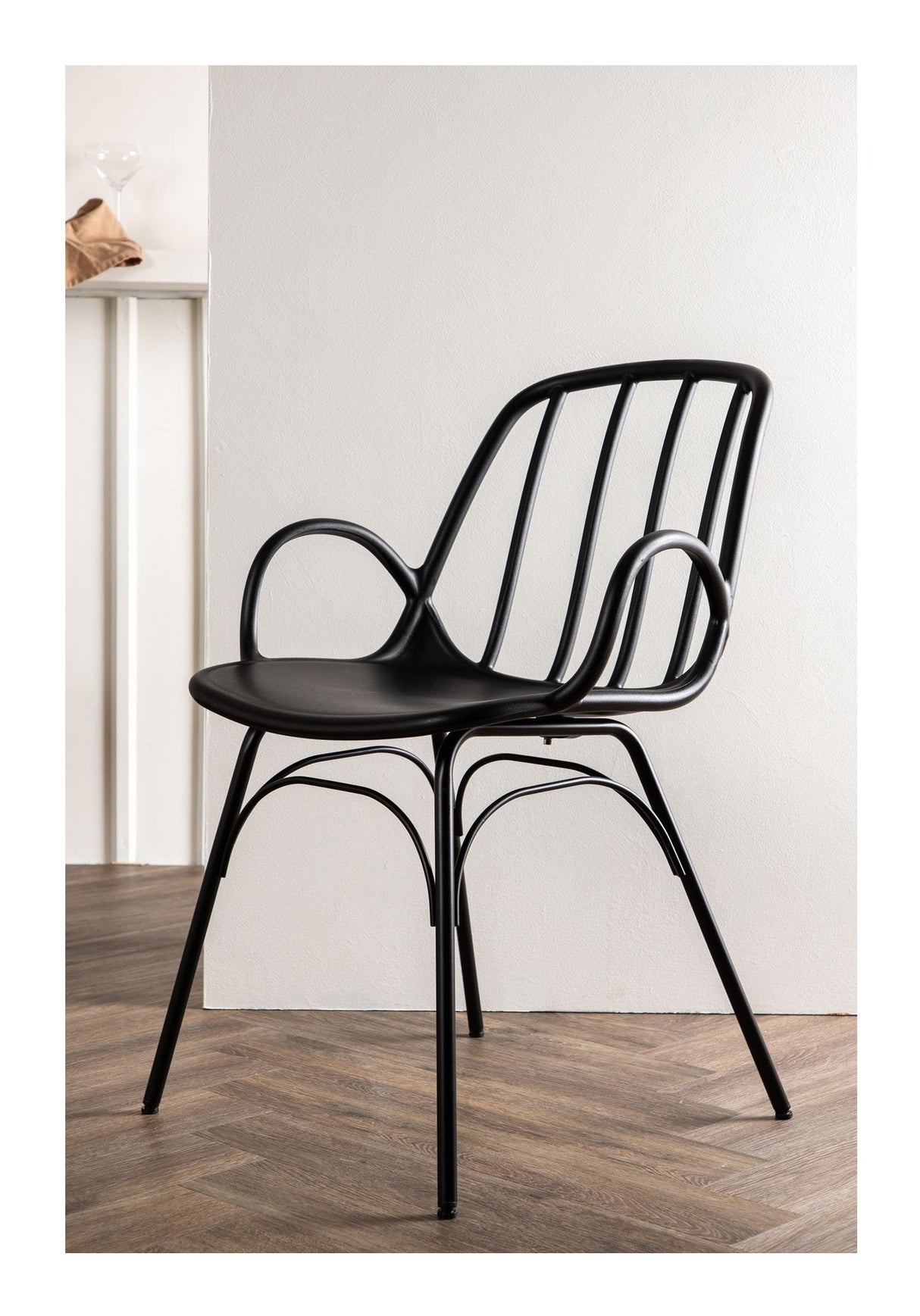 Dyrön Dining chair, Plastic, Black