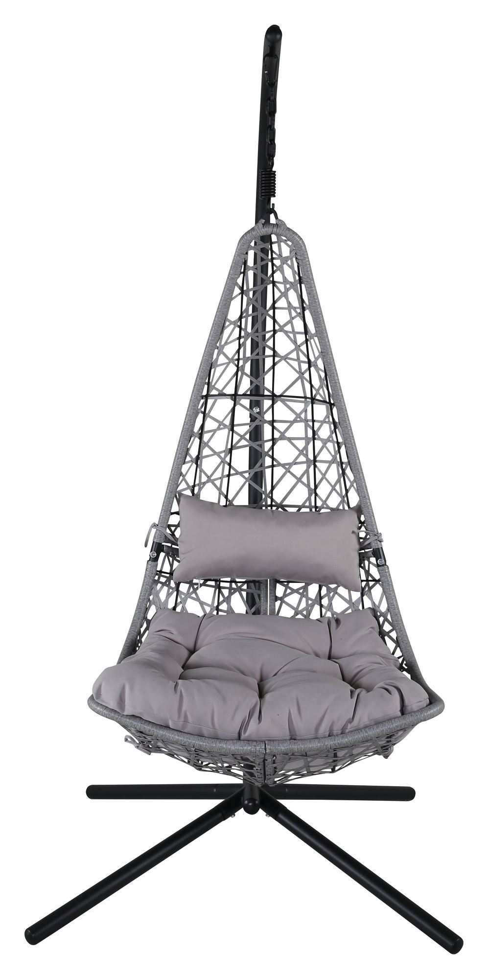 Edinburgh Hanging Chair, Gray w. gray cushion