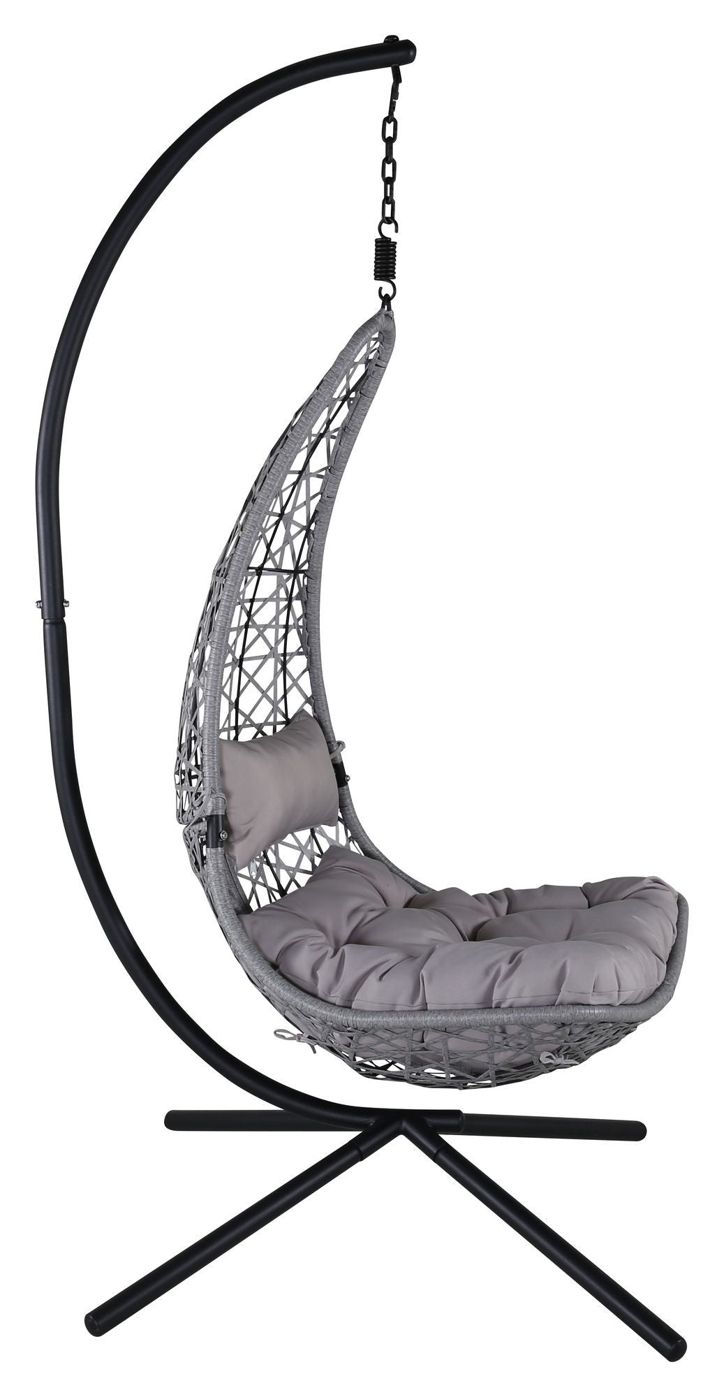 Edinburgh Hanging Chair, Gray w. gray cushion