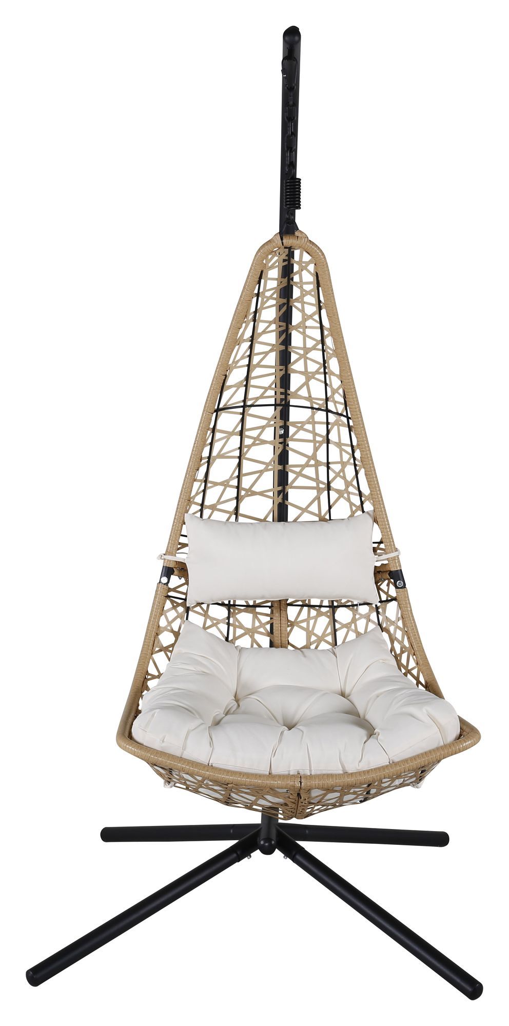 Edinburgh Hanging Chair, Nature w. white cushion