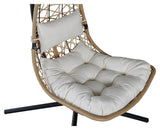 Edinburgh Hanging Chair, Nature w. white cushion