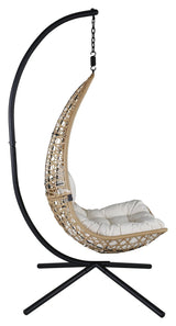 Edinburgh Hanging Chair, Nature w. white cushion