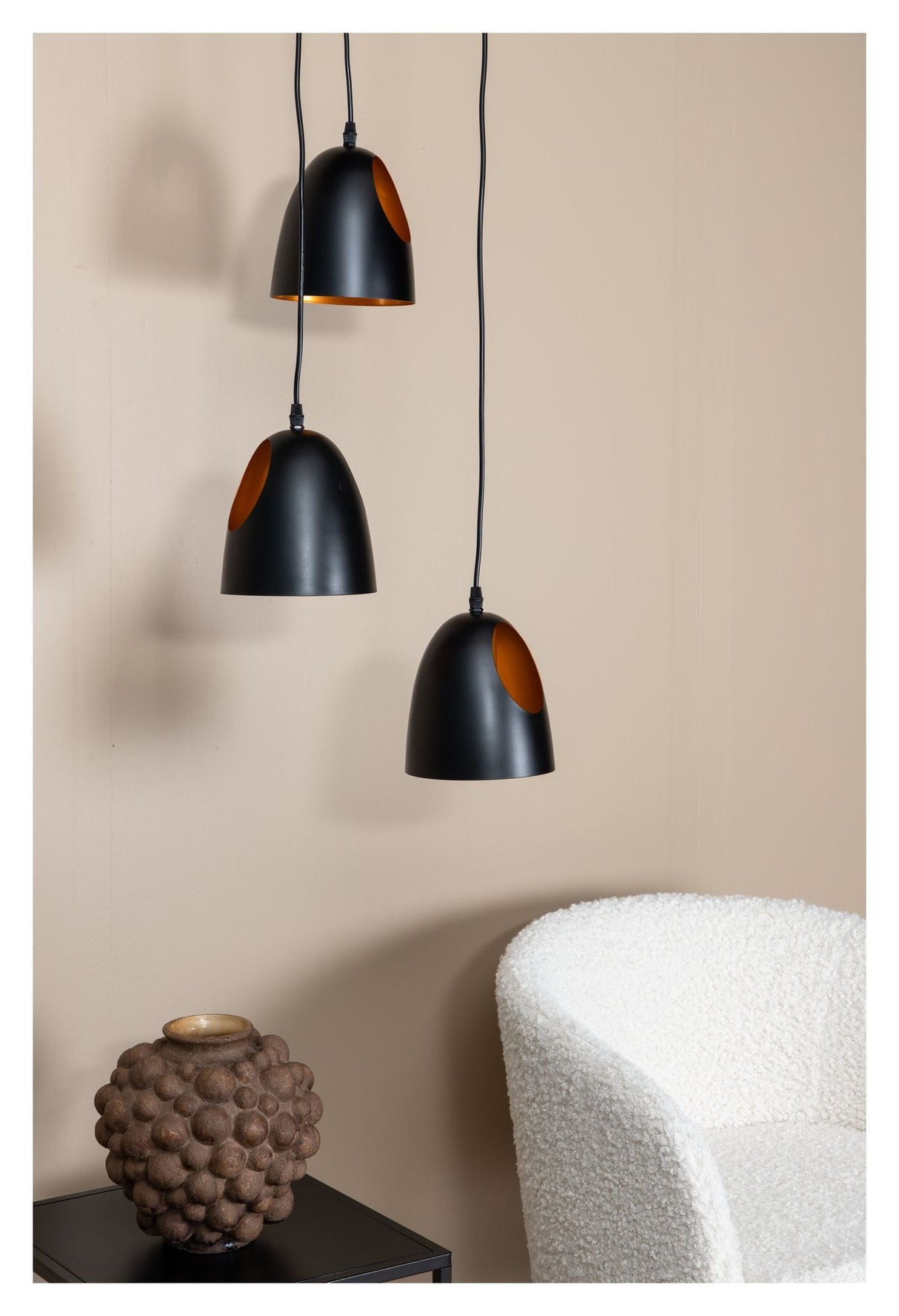 Elda Pendant luminaire D40xH144, black/copper