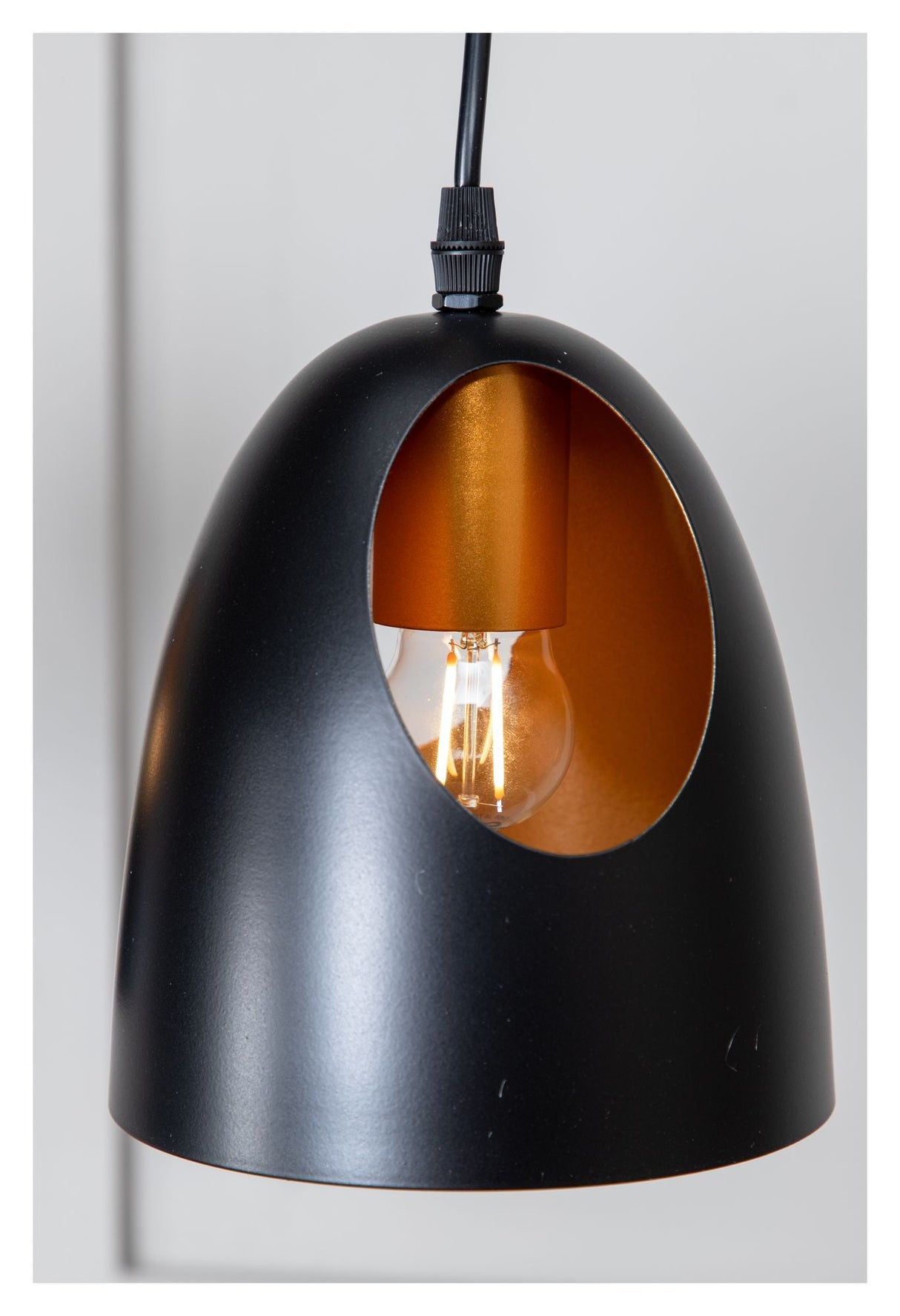 Elda Pendant luminaire L75xW16xH17, Black/Copper