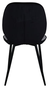 Emma Dining Chair, Black Velvet/Iron