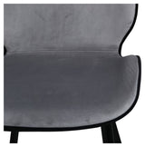 Emma Dining Chair, Black Velvet/Iron