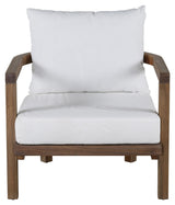 Erica, lounge chair - white/ dark oak