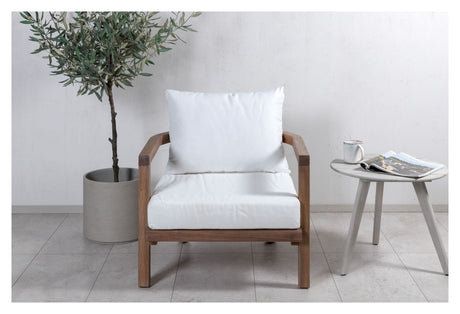 Erica, lounge chair - white/ dark oak