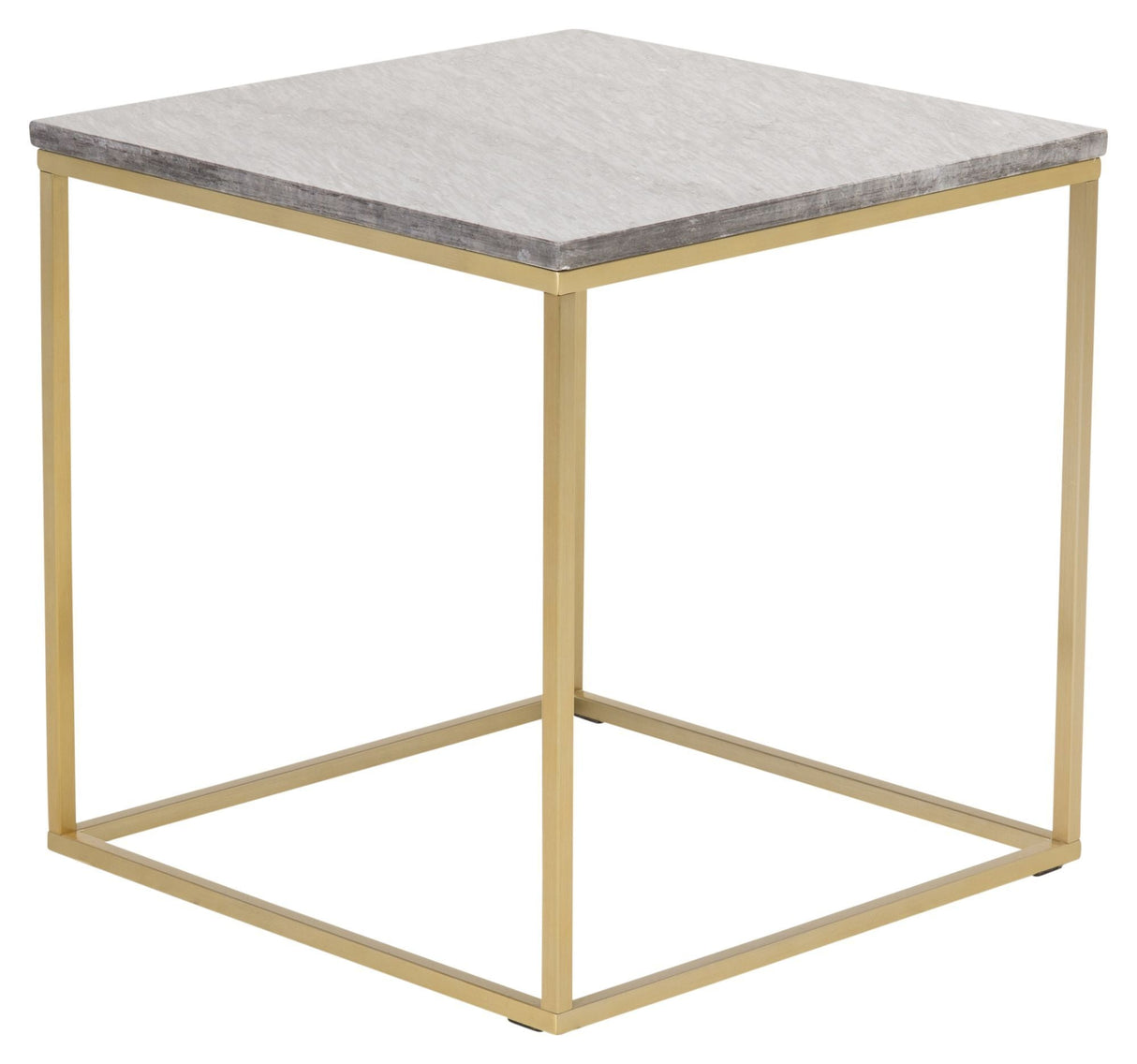 Estelle Side Table - Gray Marble Top, 50x50