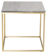 Estelle Side Table - Gray Marble Top, 50x50