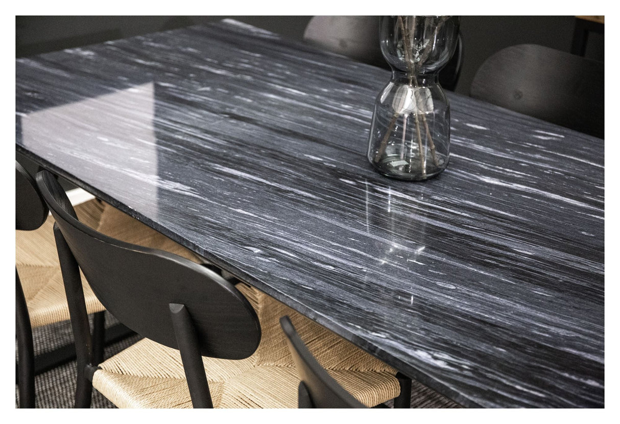 Estelle Dining Table, Gray Marble, 90x200