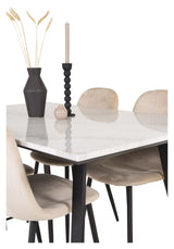 Estelle Dining Table, White Marble Dining Table,140x90