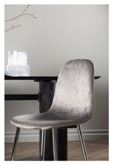 Eva Dining chair, light gray velvet