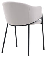 Evelina Dining chair, Black, Light gray velvet