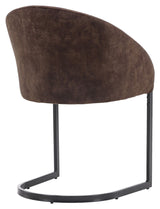 Evening Dining chair, matte Brown, Brown Fabric