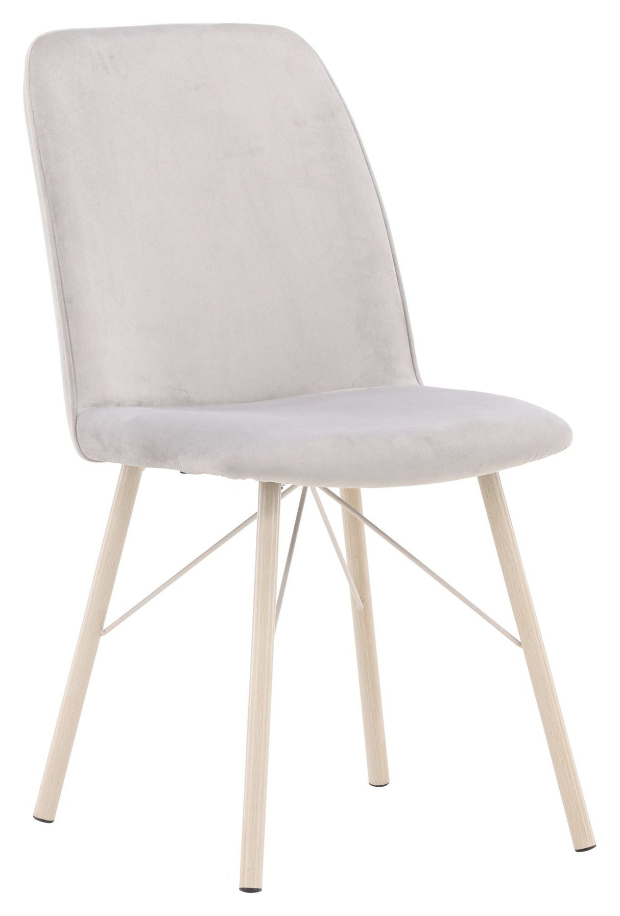 Everyday Dining chair, White washed, Light gray velvet