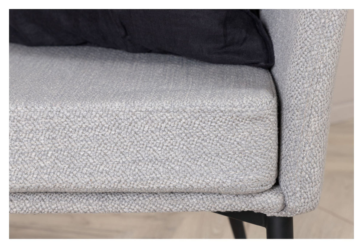 Fluffy lounge chair, gray fabric