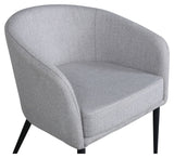 Fluffy lounge chair, gray fabric