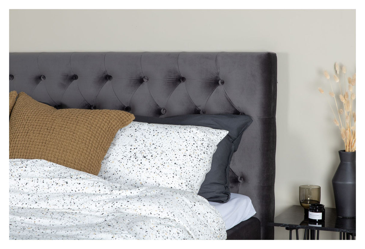 Furuvik headboard, Dark gray velvet, B:160