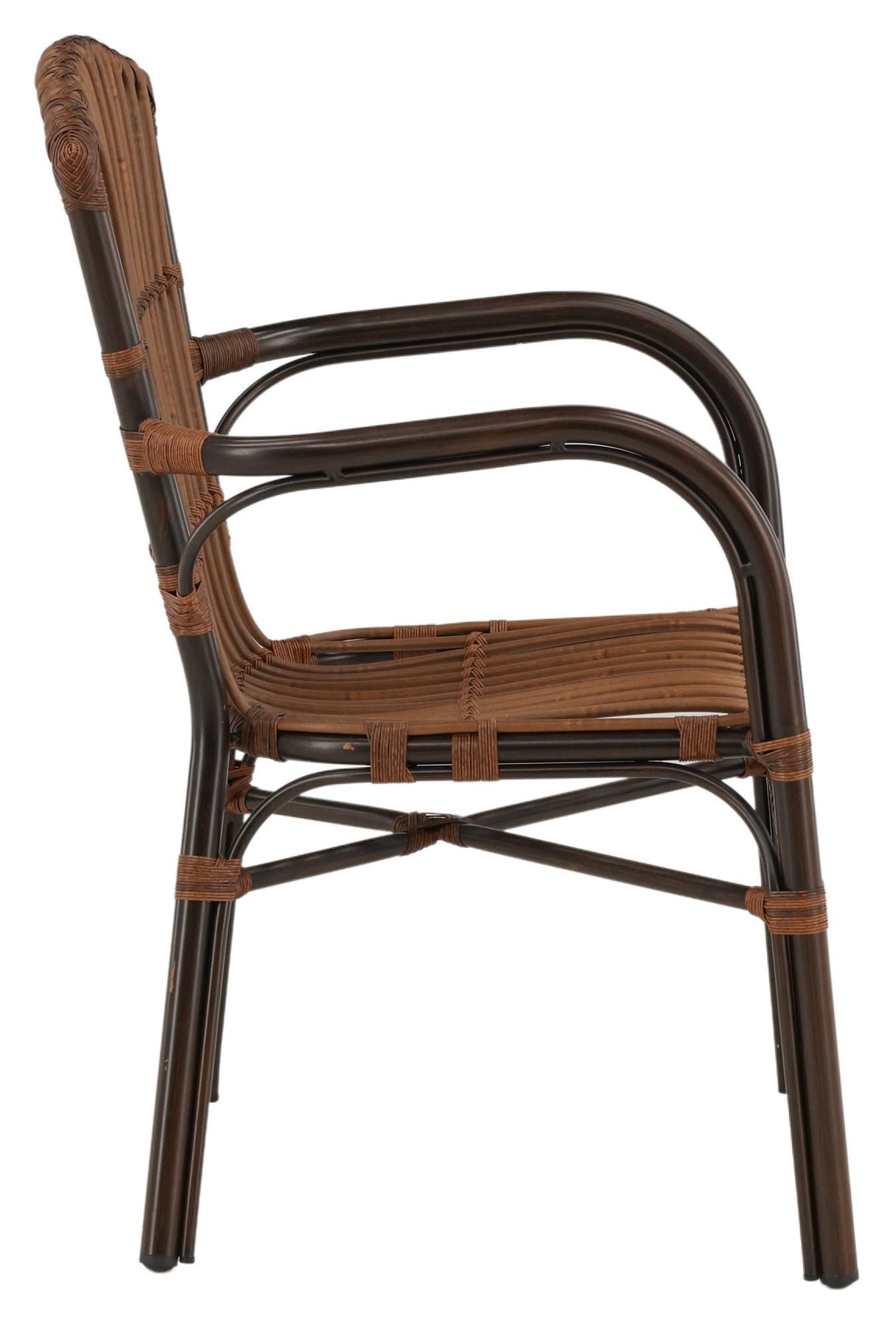 Galera Garden Chair, Synthetic PE braid, Brown alu