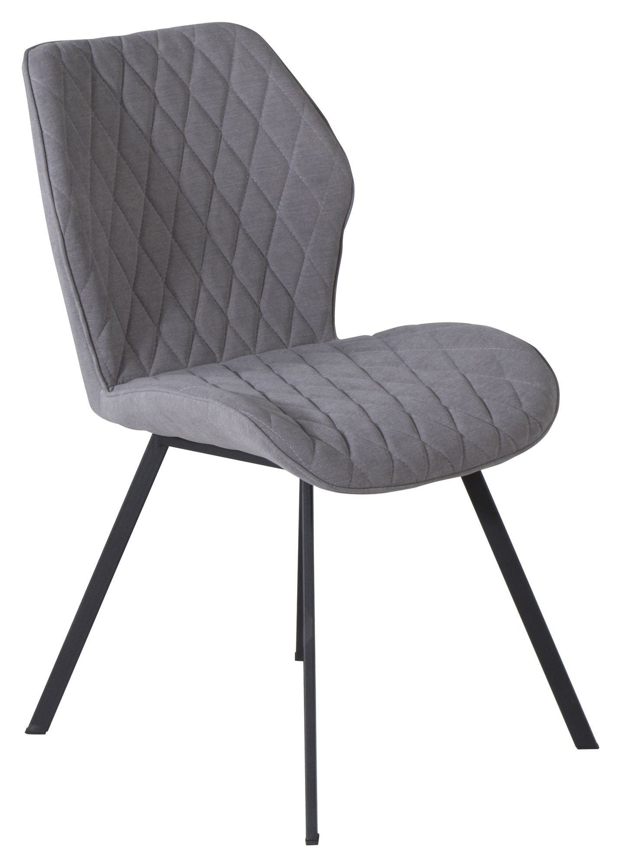 Gemma Dining chair, Gray, Black metal legs