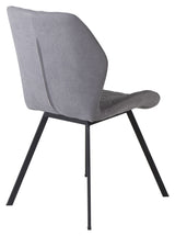 Gemma Dining chair, Gray, Black metal legs