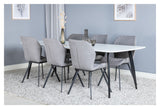 Gemma Dining chair, Gray, Black metal legs