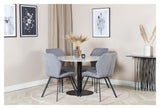 Gemma Dining chair, Gray, Black metal legs