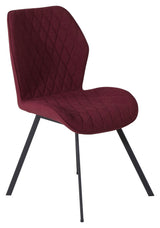 Gemma Dining chair, Red, Black metal legs