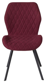 Gemma Dining chair, Red, Black metal legs