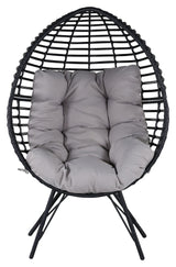 Glasgow Hanging Chair, Black w. gray cushion