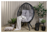 Glasgow Hanging Chair, Black w. gray cushion