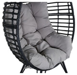 Glasgow Hanging Chair, Black w. gray cushion