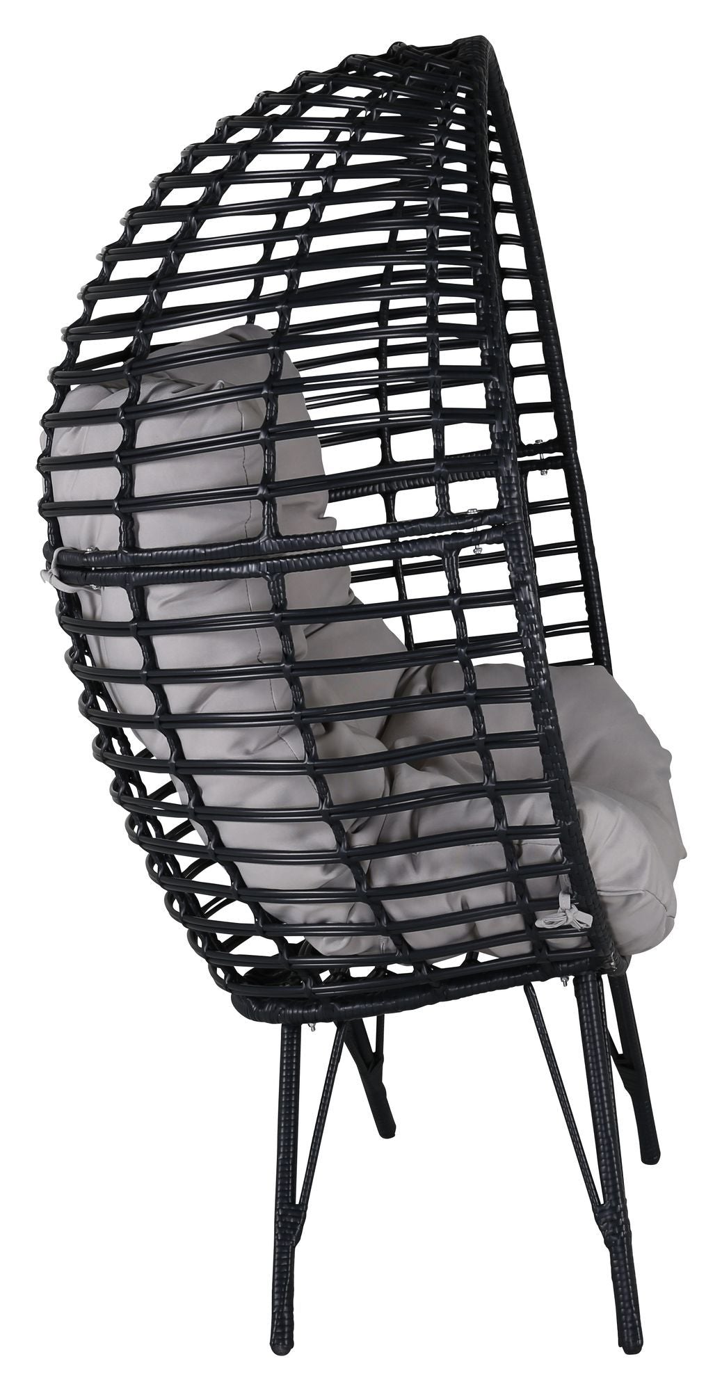 Glasgow Hanging Chair, Black w. gray cushion