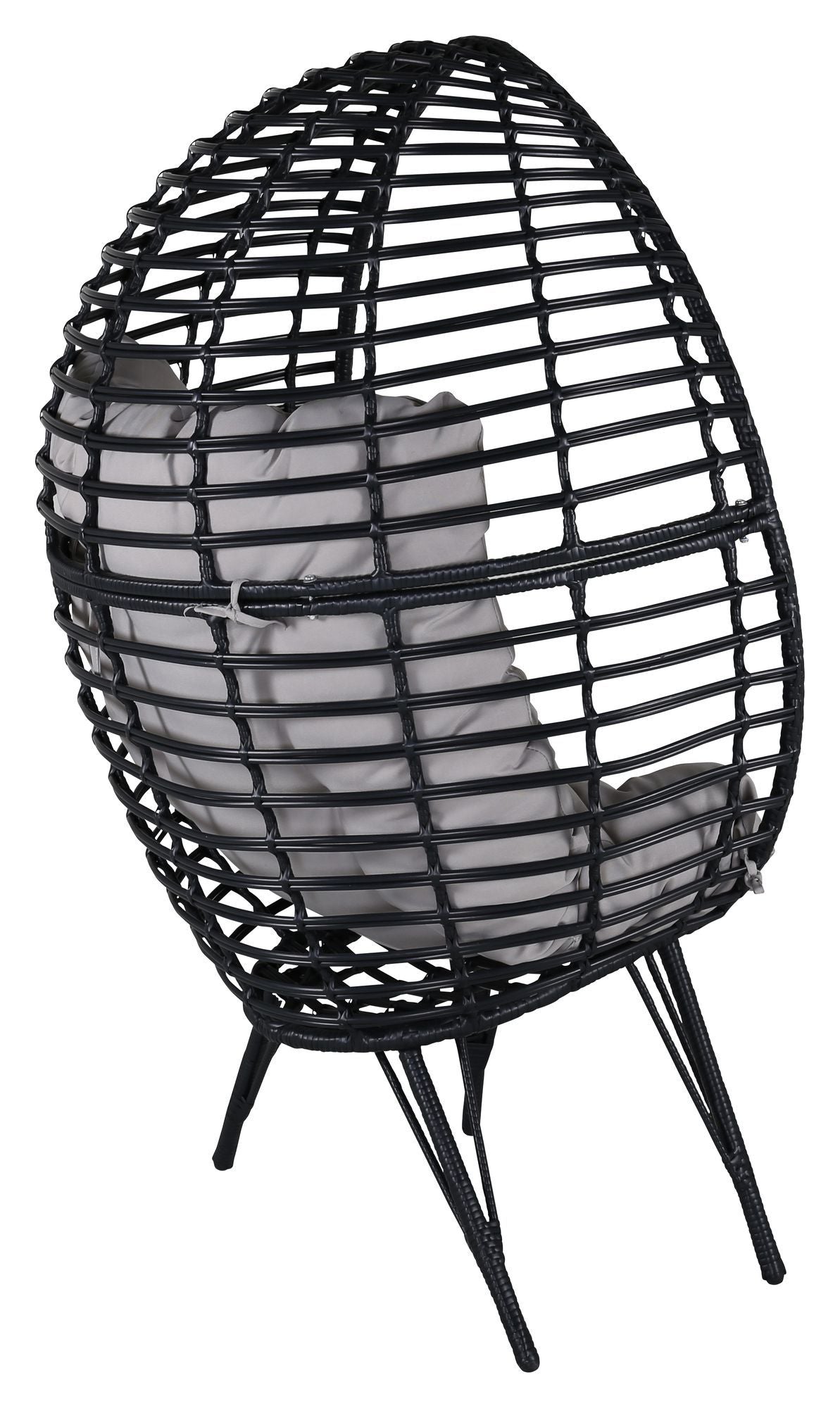 Glasgow Hanging Chair, Black w. gray cushion