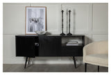 Gold Sideboard, Black veneer with brass