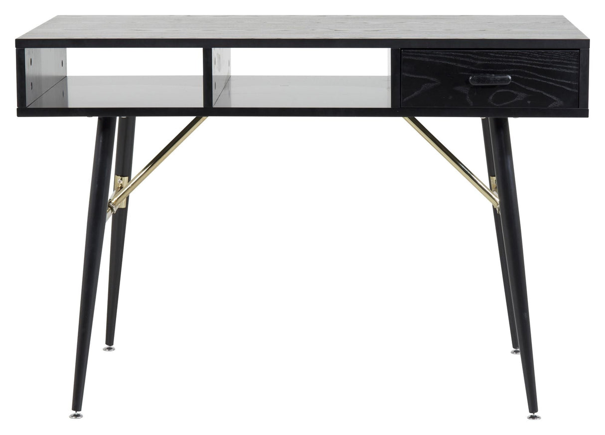 Gold Desk, Black veneer with brass