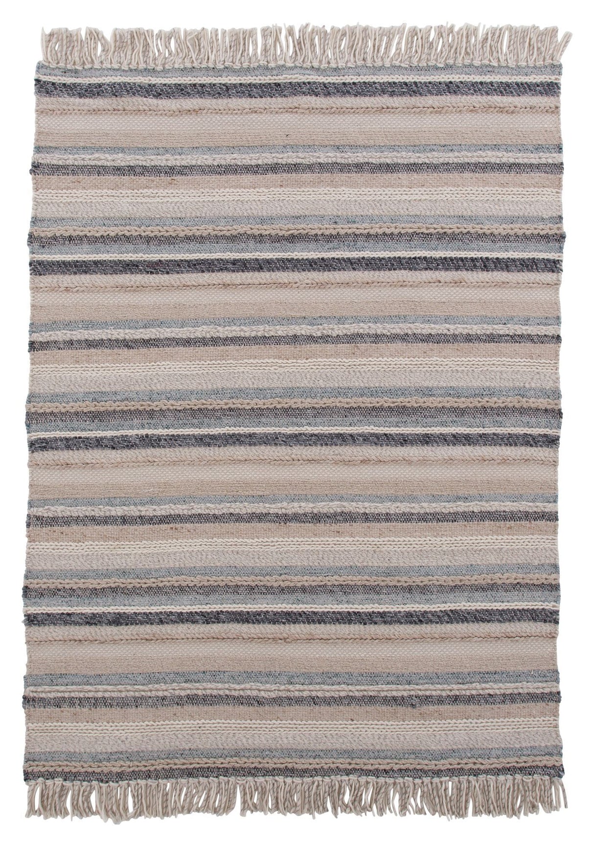 Gudha wool mix blanket, 200x300, Beige/blue