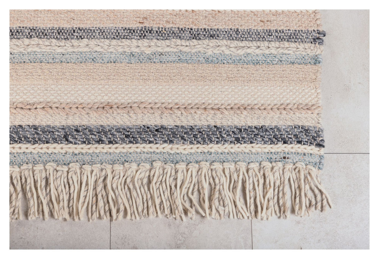 Gudha wool mix blanket, 200x300, Beige/blue