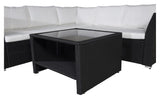 Haiti Lounge Set, Black Woven with White Cushions