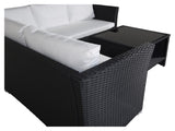 Haiti Lounge Set, Black Woven with White Cushions