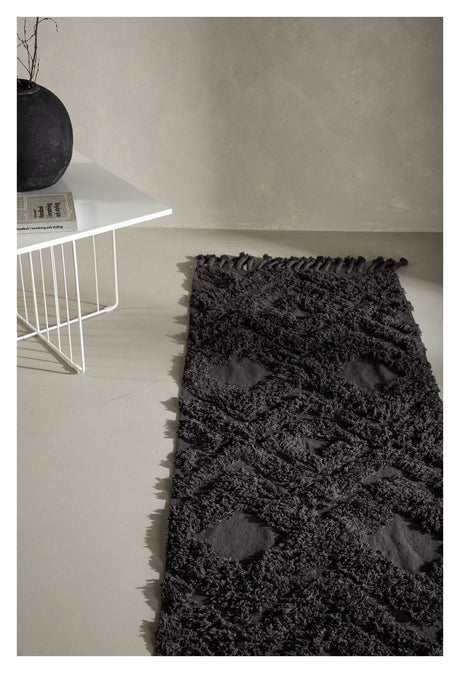 Hilma Cotton Runner, 200x70 - Dark Gray