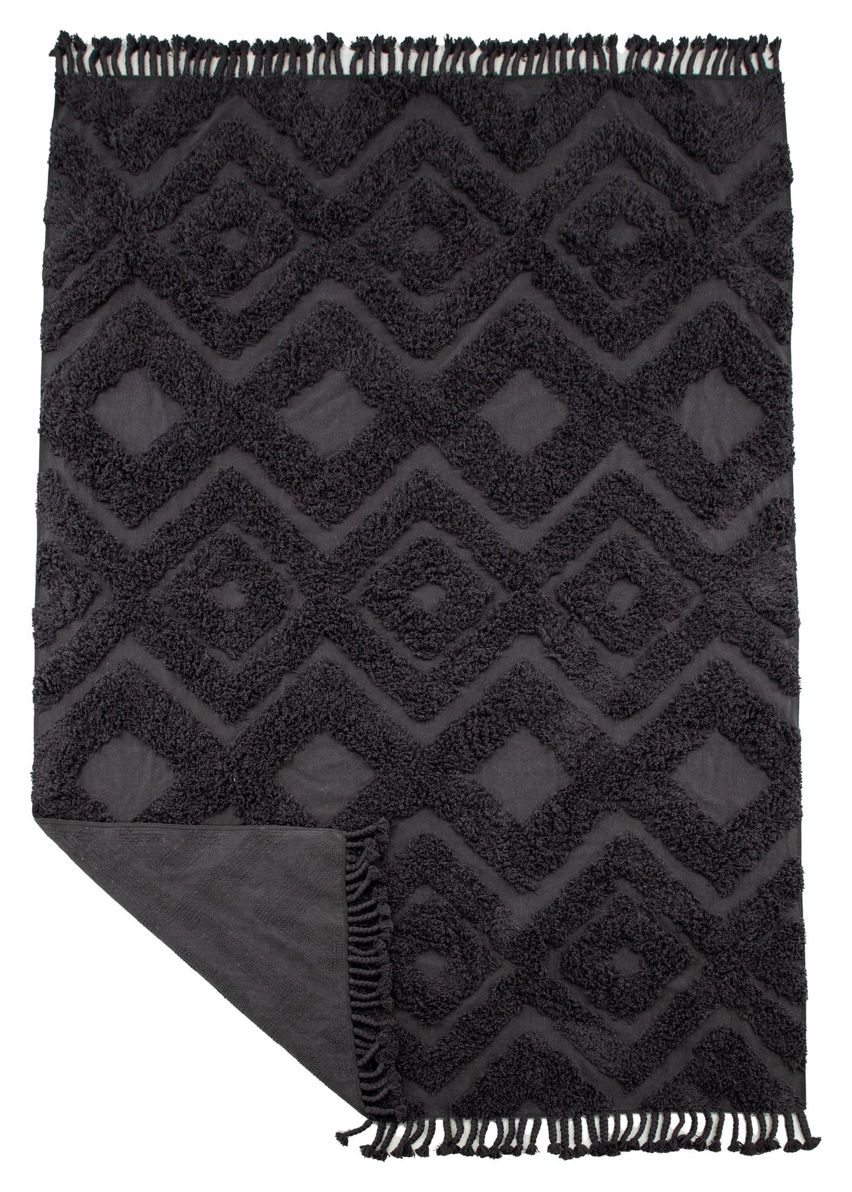 Hilma Cotton Blanket, 350x250 - Dark Gray