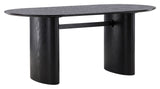 Isolde Dining Table, 180x90x75, Black, Black MDF